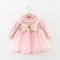 thumbnail image 4 of Zwiiyzr 8M-4T Infant Baby Girls Tutu Dress Kids Long Sleeve Bow Knot Shirt Spliced Tulle Dress Toddler Birthday Party A-Line Princess Gown Pink, 4 of 7