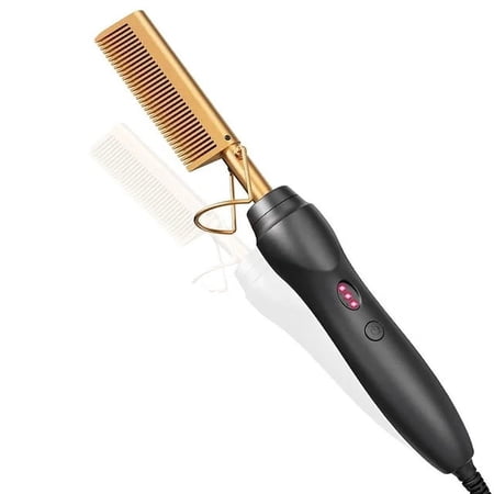 Totoro Hero Hot Comb Hair Straightener Heat Pressing Combs Portable Ceramic Curling Iron for Hair Beard Wigs Wet and Dry Hair Styling Tools