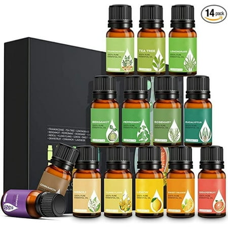 Essential Oil Diffuser Gift Set, Anjou 300ml Aromatherapy Diffuser with Patented Oil Flow System & 8 Therapeutic Essential Oils