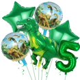 thumbnail image 3 of Kit de globos de dinosaurios para niños, globos de aluminio con forma de estrella y número de dinosaurio, ideal para decorar fiestas en la jungla, juguetes, 3 of 5