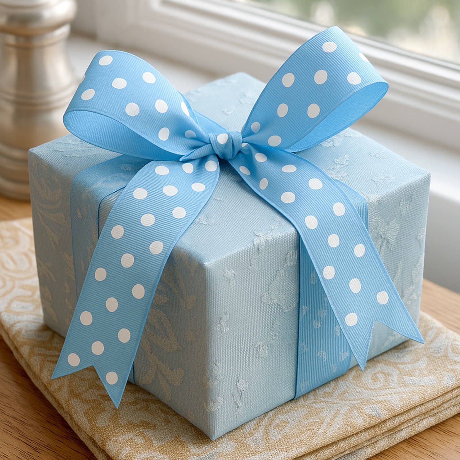 3 pack Threadart Grosgrain Dots Ribbon 2 1/4" - 5 Yards - Baby Blue - Available in 19 colors and 4 Widths - For Bows, Decorations, Hair Clips, and More