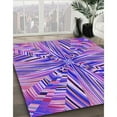 thumbnail image 3 of Ahgly Company Machine Washable Indoor Round Transitional Blue Violet Purple Area Rugs, 8' Round, 3 of 7
