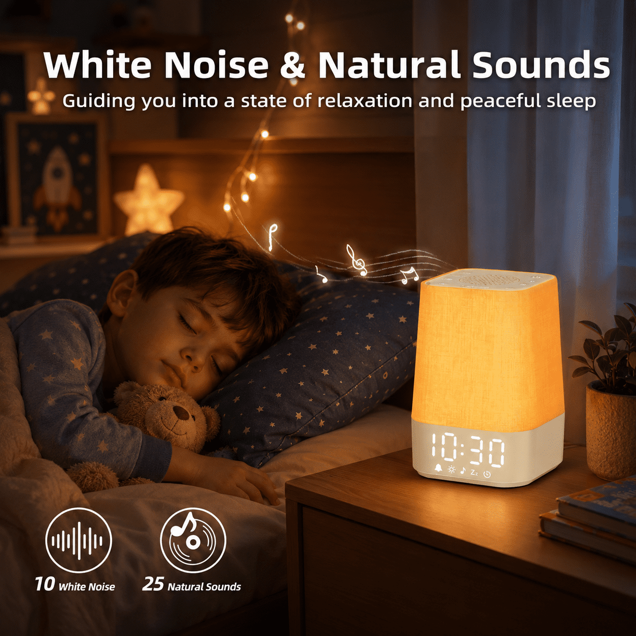 LEIKE Alternative Sunrise Alarm Clock with White Noise Sound Machine & Wake Up Light, Brown Noise & Nature Sounds for Adult Sleep, Gradual Sunrise Simulation Alarm Clock