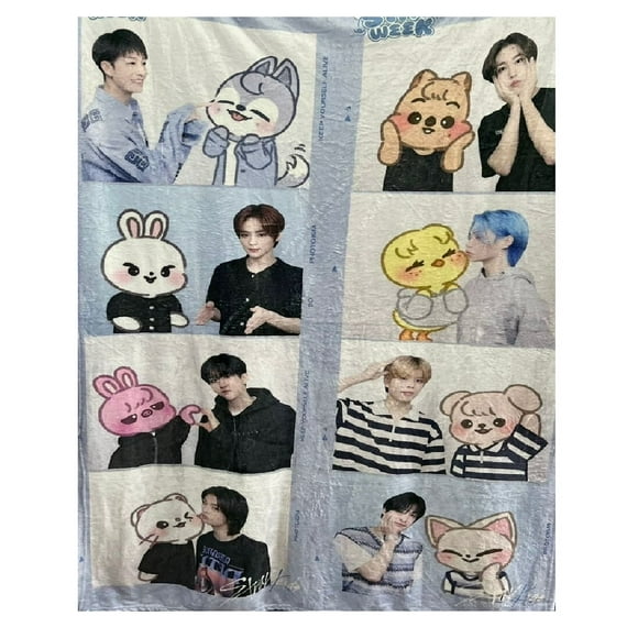 Exclusiva! Cobija Frazada Ultra Suave Stray Kids Cartoon K-Pop
