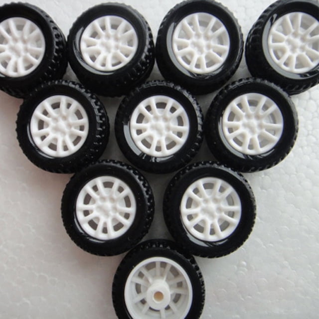 FUTUREORYY 30Pcs Rubber Wheels 5.70 8 Trailer Tire for Car Model Building and Replacement