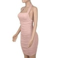 thumbnail image 4 of Dyegold Women's Square Neck Bodice Dress Sleeveless Tank Top Stretch Flare Tennis Short Mini Dresses Club Night Out Dresses, 4 of 6