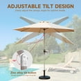 thumbnail image 4 of 9FT Patio Umbrella, Outdoor Table Umbrella with Push Button Tilt and Crank, UV Protection Waterproof Market Sun Umbrella with 8 Sturdy Ribs for Garden, Deck, Backyard, Pool (Beige), 4 of 9