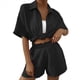 thumbnail image 1 of Conjuntos de Dos Piezas de Pantalones Cortos de Verano para Mujer, Top, Pantalones Cortos, Ropa de Descanso, Playa, Vacaciones, Chándales, Negro, XL, 1 of 7