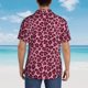 thumbnail image 4 of Balery Rose Leopard Print Camisas hawaianas de manga corta para hombre, camisas playeras de corte holgado, camisas de vacaciones con botones,Medium, 4 of 7