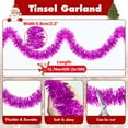 thumbnail image 4 of 3 pack 15ft Pink Festive Garland ,Christmas Tinsel Garland - 2.3in Width, Ideal for Christmas Furniture Decor, 4 of 5