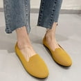 thumbnail image 4 of Viluyesy Flats for Womens, Slip-On Solid Color Shallow Casual Comfort Breathable Shoes Yellow, 4 of 9