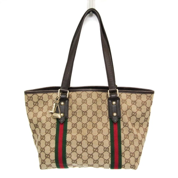 Pre-Owned Gucci Sherry Line 137396 Women's GG Canvas Tote Bag Beige (Good)