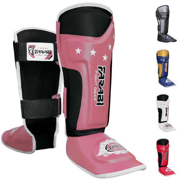 Farabi Sports Protège-Tibias Junior MMA pour Enfants (Rose)