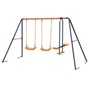 ZENY Swing Set Metal Backyard Playground with 2 Seats with 1 Seesaw Play Set 440lbs Capacity