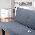 thumbnail image 4 of Sofá Cama Individual Reclinable Plegable de 3 Plazas Cómodo de Madera y Tapiz Suave azul, 4 of 8