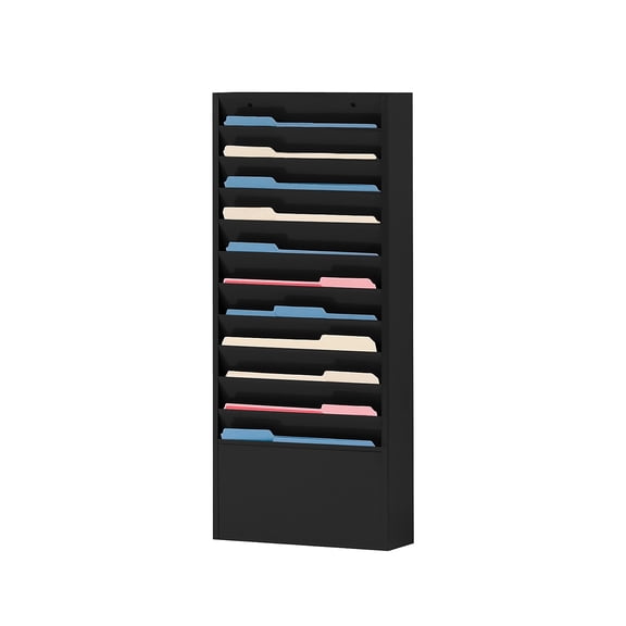 Literature Rack 10 Compartments, 13-1/4"W x D Black 406-08