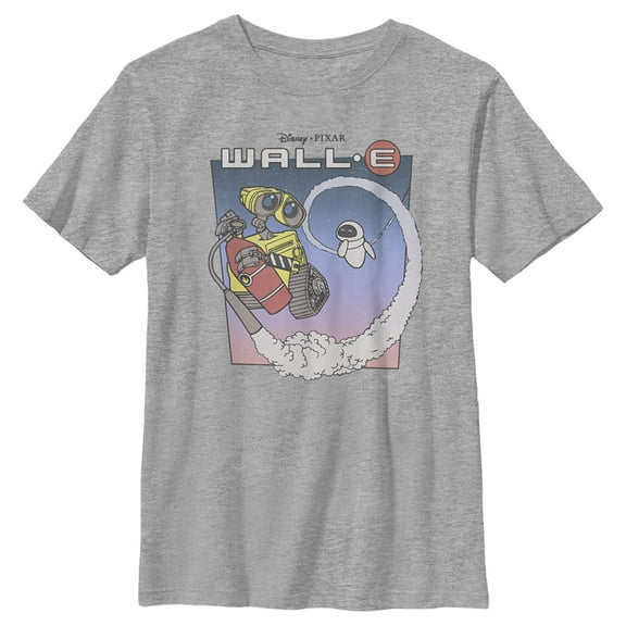 Boy's Wall-E Eve Journey Into Space With Fire Extinguisher Graphic Tee Athletic Heather Large