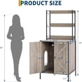 thumbnail image 6 of Gaderth 70" Hidden Cat Litter Box Furniture, Wooden Enclosure for Self-Cleaning Litter Boxes, Cat Robot Enclosure Cabinet with Shelves, Built-in Power Outlet, 6 of 6