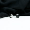 thumbnail image 2 of Rosec Jewels Black Onyx Solitaire Stud Earrings for Women - 7mm - AAA Quality - December Birthstone Earrings - Ready to Gift, 18K White Gold, 2 of 5