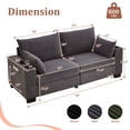 thumbnail image 5 of S-HOME Upholstered Corduroy Sofa in with USB Ports and Cup Holders, Spacious 78 Inch 3-Seater Living Room Couch，Gray, 5 of 8