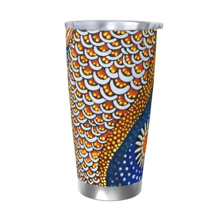 

Bingfone Colorful Dot Art Fish for 20 Oz Stainless Steel Travel Mug Double Wall Water Coffee Cup for Home Office Outdoor Works Great for Ice Drinks and Hot Beverage-Without Straw