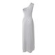 thumbnail image 1 of Vestido de mujer de moda casual de verano sin mangas de color sólido con un solo hombro Pompotops ghjkhdj18340, 1 of 5