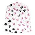 thumbnail image 5 of Ceisia Men's Colorful Glitter Paw Print T-Shirt | Slim Long-Sleeve Crewneck Casual Top Gift, 5 of 5