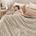 thumbnail image 6 of Cozy Comfort Brown Fleece Blanket for Couch - Super Soft Cozy Queen Blankets for Women,Girls, 90x90 Inches, 6 of 8