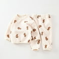 thumbnail image 2 of Odeerbi 3M-2Y Niños Niñas Pijama Suave Manga Larga Tops Pantalones Conjunto Suave Impreso Ropa de Dormir Invierno Básico Dos-Pijamas de Dos Piezas, 2 of 4