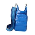 thumbnail image 2 of Bolso bandolera acolchado con portabotellas de agua y bolsillos, bolso de hombro de moda para Azul, 2 of 9