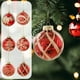 thumbnail image 1 of Luz Roja Balón Icónico Balón de Navidad Ornamento Colgante,Ornamento de Navidad Balón de Cristal de Oro,Ornamento Colgante de Balón con Brillo de Oro,Iluminación de Navidad Balón de Cristal de, 1 of 8