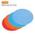 thumbnail image 3 of Uxcell 4pcs Silicone Trivet Pot Holder for Kitchen Heat Resistance Table Pad Placemats-Red/Blue/Sky Blue/Orange, 3 of 5