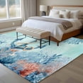 thumbnail image 4 of Coastal Anchor Blue Area Rugs 8'x10', Washable Small Throw Rugs for Living Room Patio, Summer Beach Nautical Coral Starfish Indoor Outdoor Rug Non-Slip Low Pile Carpet Runner Reversible Floor Mats, 4 of 8