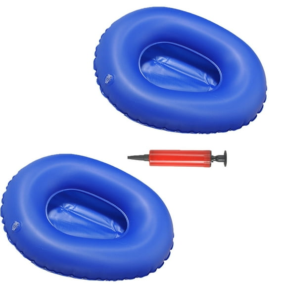 Raindrops 2-Pack Inflatable PVC Bed Pans for Elderly Women, Portable and Hospital Bedpan for Home and Medical Care