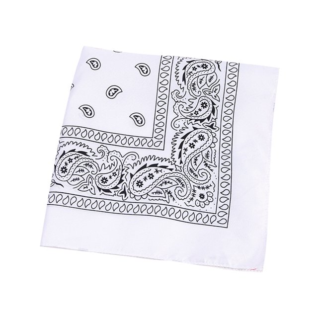 Yuarrent Bufanda pequeña cuadrada de moda Hip hop Cool Guy mujeres hombres impresión cabeza envoltura rap estrella pañuelo cuello lazo para el pelo Accesorios para máquinas de ejercicios Blanco Yuarrent JJ15373-05