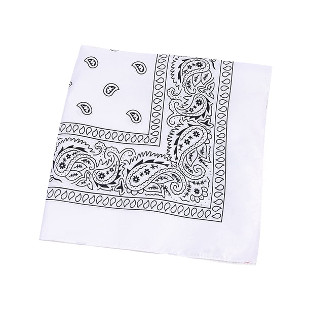 Advancent Bufanda pequeña cuadrada de moda Hip hop Cool Guy mujeres hombres impresión cabeza envoltura rap estrella pañuelo cuello lazo para el pelo Accesorios para máquinas de ejercicios Blanco Advancent JJ15373-05