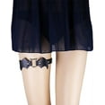 thumbnail image 3 of 2pcs Adjustable Leather Leg Garter, Bat-Shaped Elastic Punk Thigh Garter for Women and Girls, 3 of 7