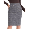 thumbnail image 1 of Falda Lápiz de Tweed para Mujer Falda Clásica de Invierno  Negro L, 1 of 5