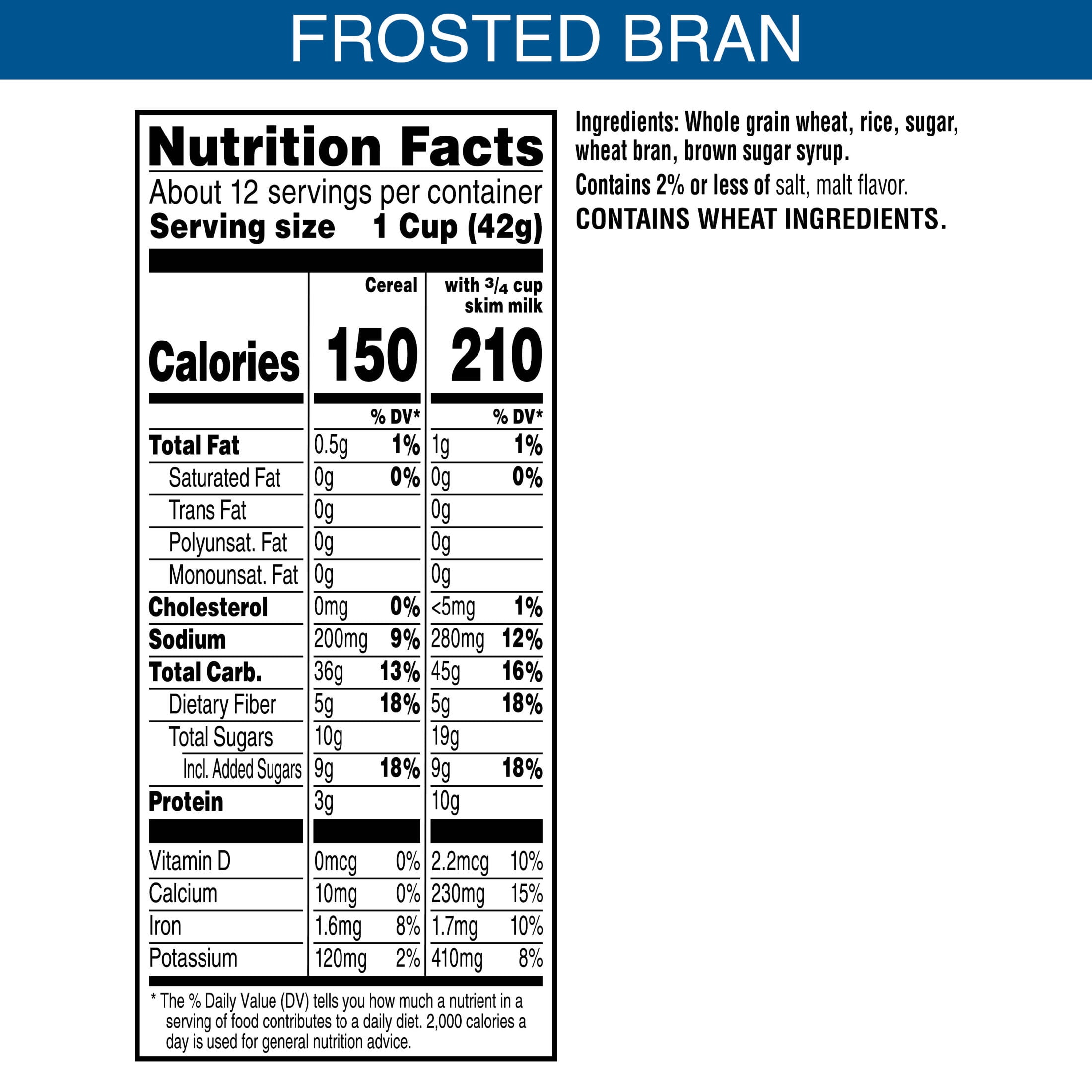 (3 pack) Kellogg's Frosted Bran Flakes Original Breakfast Cereal, Good Source of Fiber, Family Size, 17.7  oz
