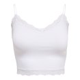 thumbnail image 1 of ONLY Top corto para mujer - ONLVICKY LACE SEAMLESS CROPPED TOP, top de tirantes, encaje Blanco S/M (Small/Medium), 1 of 6