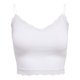 thumbnail image 1 of ONLY Top corto para mujer - ONLVICKY LACE SEAMLESS CROPPED TOP, top de tirantes, encaje Blanco M/L (Medium/Large), 1 of 6