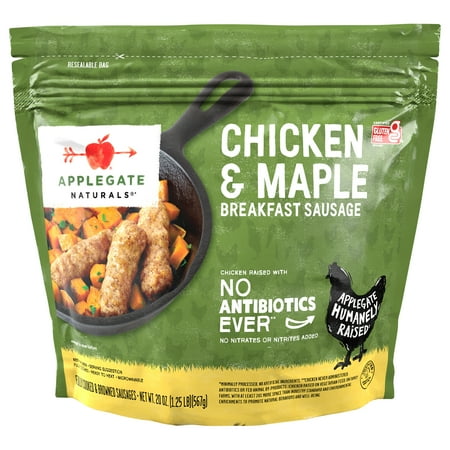 Applegate Naturals Chicken & Maple Breakfast Sausage Links, 20oz (Frozen)