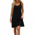 thumbnail image 2 of AHMOMEI Women's Tank Nightgown Sleeveless Sleepwear Scoop Neck Full Slip Chemise Nightdress Black M, 2 of 5