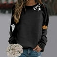 thumbnail image 4 of Boo Halloween Sweatshirts for Women 2025 Long Sleeve Crewneck Spooky Boo Ghost Graphic Sweatshirt Pullover Tops, 4 of 5