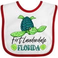 thumbnail image 3 of Inktastic Fort Lauderdale, Florida Happy Sea Turtle Boys or Girls Baby Bib, 3 of 4