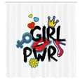 thumbnail image 3 of Ambesonne Girl Slogan Shower Curtain, Girl Power with a Crown, 69"Wx75"L, Multicolor, 3 of 5