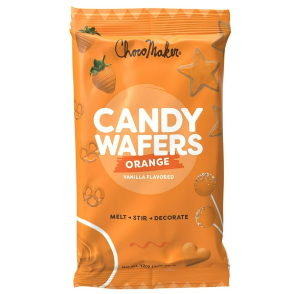 ChocoMaker Orange Vanilla Flavored Candy Wafers 12oz, Gluten Free, Wheat Free pack of 1