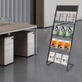 thumbnail image 5 of Floor-Standing Foldable Magazine Rack, 4-Tier Iron Storage Rack, Modern Black Design, Easy Access Open Frame, Sturdy and Space-Saving, 5 of 6