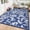Dark blue/white, variant on GlowSol 9x12 Outdoor Rug, PP Woven Water Resistant Modern Botanical Lightweight Foldable Patio Carpet for Deck Porch Camping,Light Blue