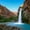 Havasu Falls, variant on Elephant Stock Guyana's Kaieteur Falls Wall Art - Horizontal Multi Panel Canvas - Living Room Wall Decor - Nature Multi Panel - Brown And Blue Decor - 68" x 42"